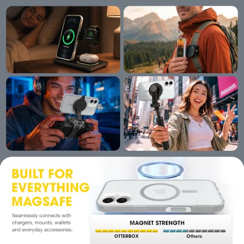 Image of OtterBox iPhone 16 Plus - Symmetry Series Slim MagSafe Case - Clear | 3X Military Drop Protection - Slim - Shockproof - Pocket-Friendly - Raised Edges - Anchor Points - Non-Retail Packaging