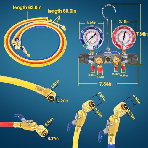 Manifold de carga 4 válvulas YMT 49968 para A/C miniatura 4