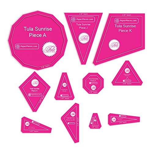 Paper Pieces TULASUN-038 Tula Sunrise 11pc Acrylic Template Set English