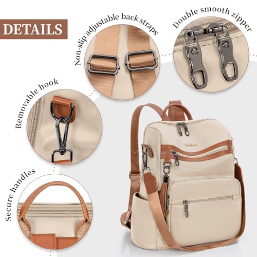 Image of PU Leather Backpack Purse for Women Travel Convertible Shoulder Tassel Bag Ladies Work Travel Handbags