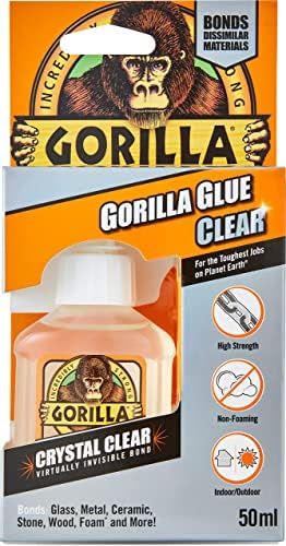 3M 7000116782 Super 77 Multi-Purpose Spray Adhesive  Quick-drying permanent spray glue for paper, fabric, plastic, metal, wood and more, 1x500 ml Bundle with Gorilla 1244002 Glue Crystal Clear 50ml