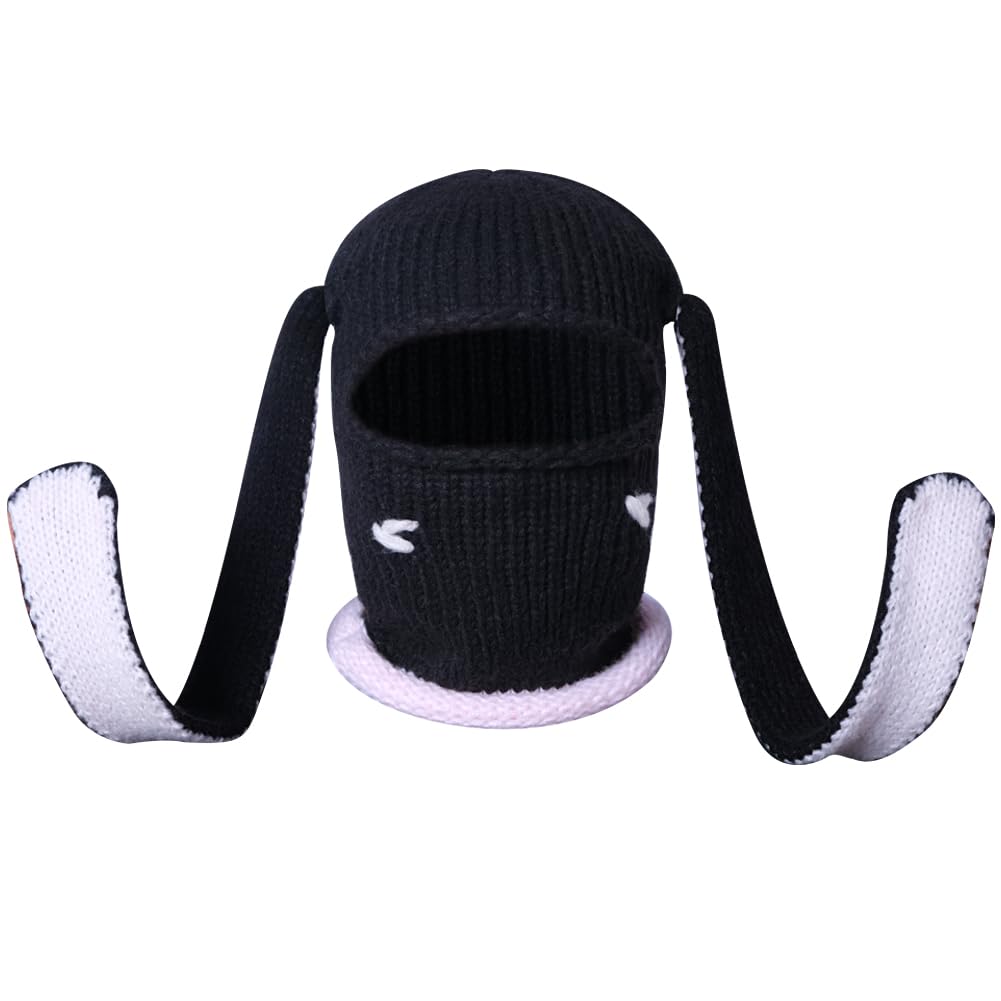 LOLATFunny Horn Balaclava Ski Mask with Ears Full Face Hat Winter Warm Beanies Halloween Costume Men/Women