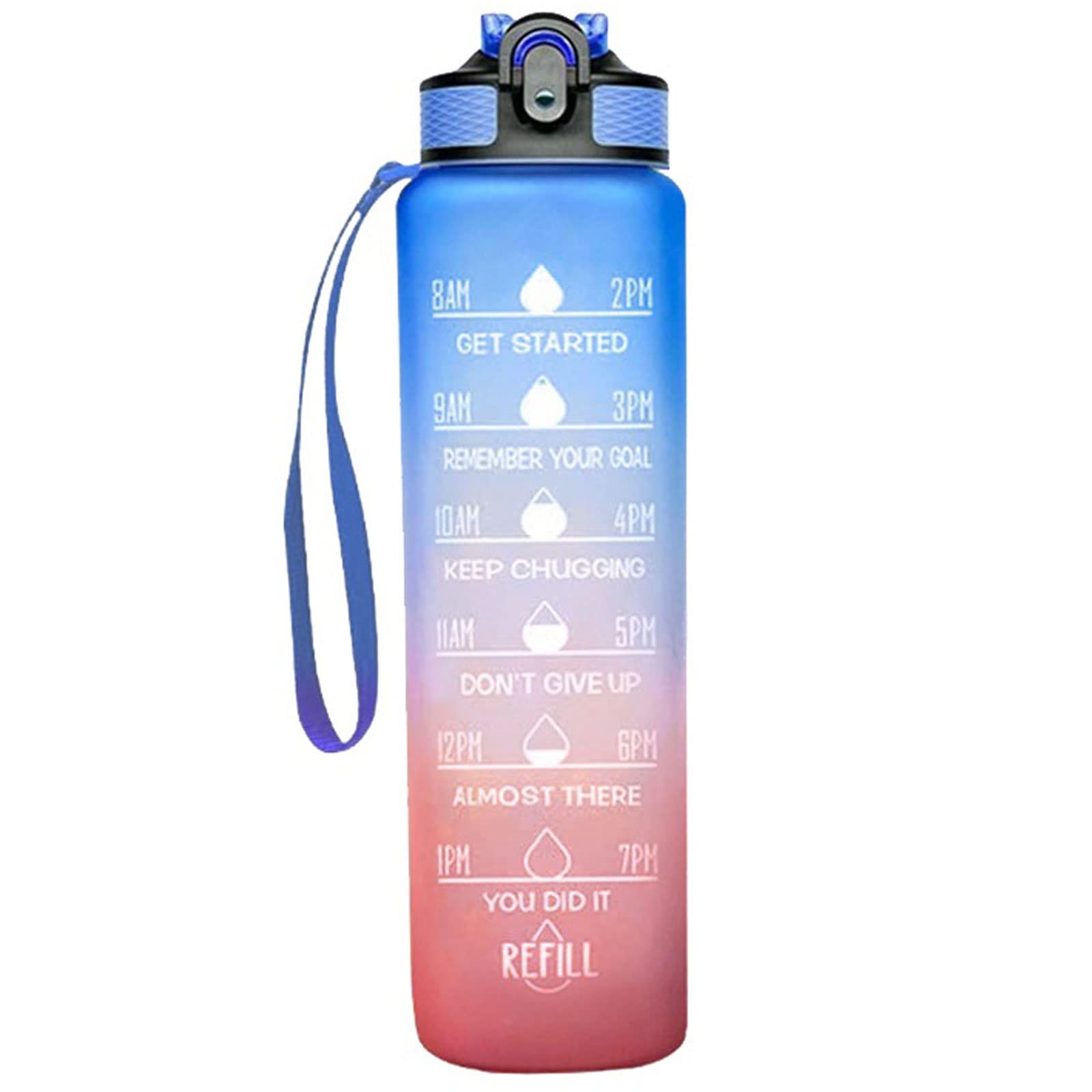 INLIMA Drinking Glasses 1 Liter Water Bottle Motivational Sport Water Bottle Leakproof Drinking Bottles Outdoor Travel Gym Fitness