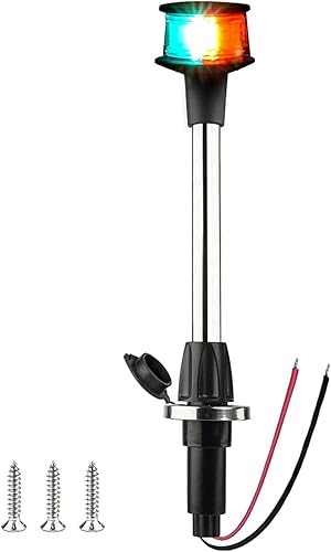 Luz de arco LED Luces de navegación para barcos Rojo y Verde Poste de iluminación bicolor extraíble Enchufe Base de 12 pulgadas