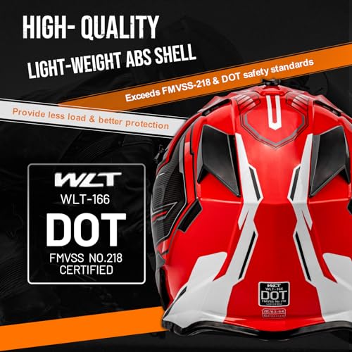 Image of OUMURS Adult Motocross Dirt Bike Helmet with Goggles, Gloves & Mask Dirt Bike ATV Helmet for Unisex-Adult Men Women Adjustable Sun Visor DOT /FMVSS-218 Off-Road Motorcycle Helmet UTV Helmet Downhill