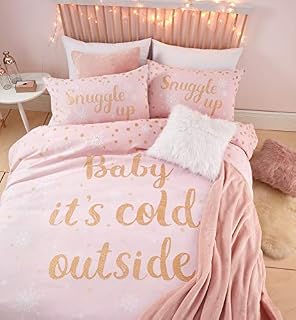 Catherine Lansfield Let It Snow Easy Care King Duvet Set Red