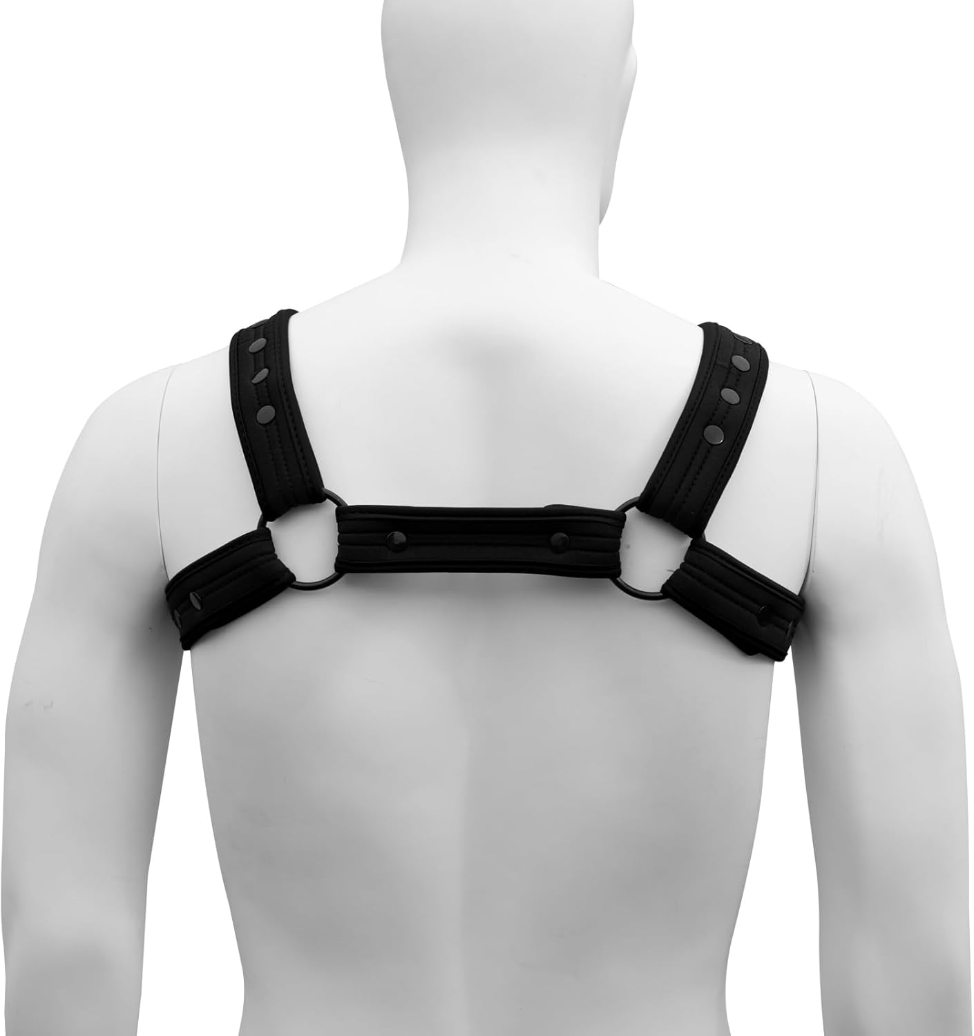 Men's Neoprene Sport Harness - Nylon Exterior with Alloy Rivets, 1.6-Inch Adjustable Strap Black Blue - Image 5