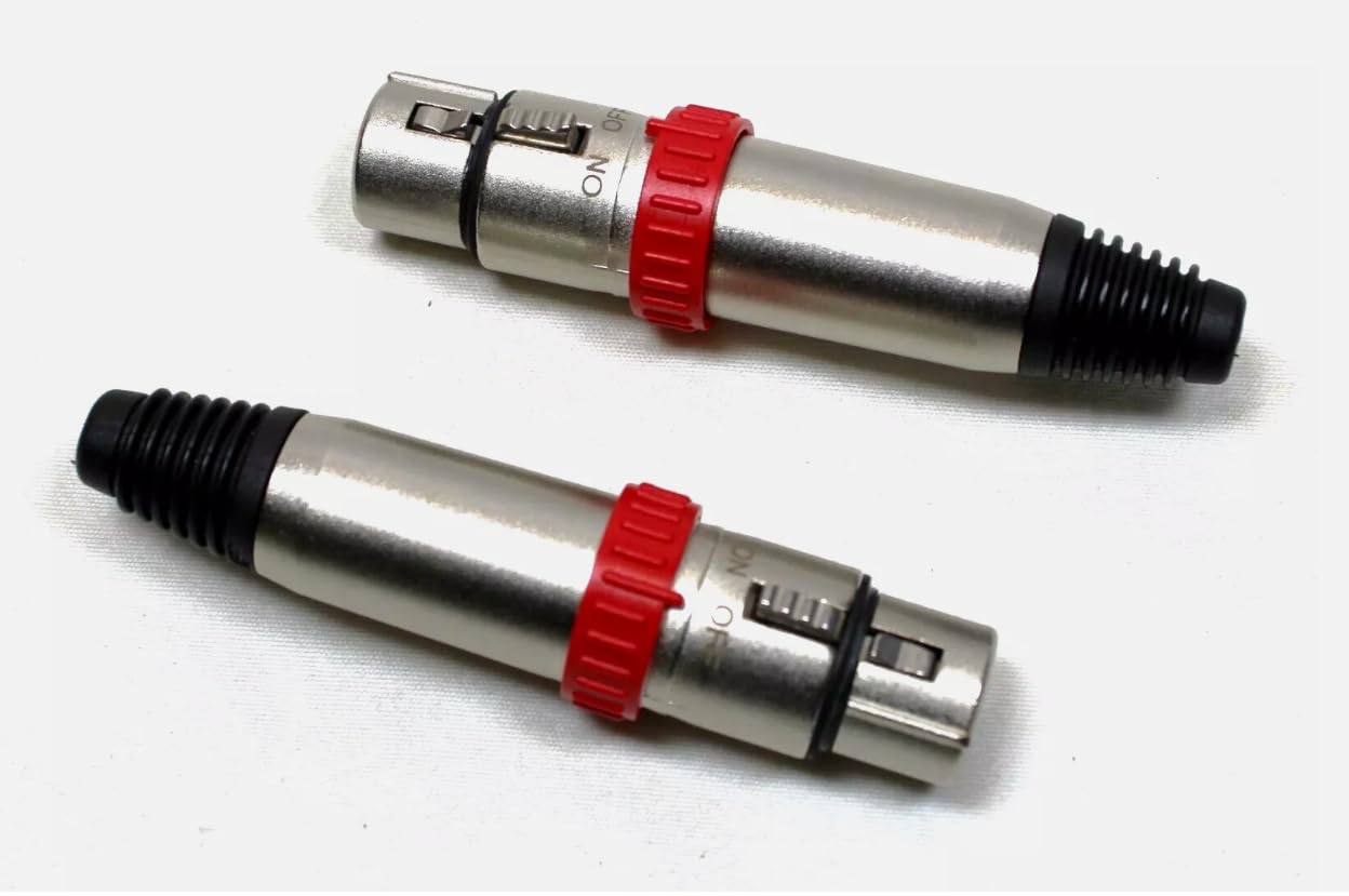(2) Two NEUTRIK NC3FXS 3-PIN XLR Female Cable Mount w/Noiseless On-Off Switch