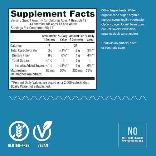 Natural Vitality CALM, Magnesium Citrate Supplement, Stress Relief Gummies, Supports a Healthy Response to Stress, Gluten Free, Vegan, Raspberry Lemon Flavored, 60 Gummies - Thumbnail 3