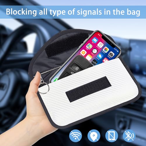 Faraday - Funda para teléfono móvil, 2 unidades, protección antirradiación, bloqueador RFID, funda grande Faraday Bag para teléfono móvil, protección visual y llave de coche, protección contra - imagen 3