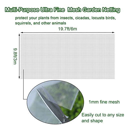 Image of Garden Netting for Veg Patch Fine Mesh, 3x6m Insect Protection Net, Garden Vegetable Plant Protect Netting, Anti Bird Butterfly Netting, Tunnel Fine Mesh for Flowers Crops Fruits Greenhouse