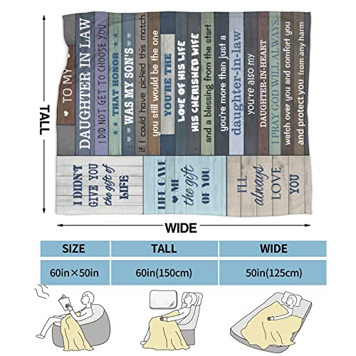 Daughter In Law Gifts From Mother In Law Throw Blanket 60”X50”, Birthday Gifts For Daughter In Law, To My Daughter In Law Gift Ideas For Mothers Day Christmas Wedding, Future Daughter In Law Gifts #TOP1