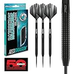 RED DRAGON Razor Edge Black Darts Set – 85% Tungsten Professional Steel Tip Darts | 20g, 22g, 23g, 24g, 26g, 28g | Pro Dart Set with Flights & Shafts