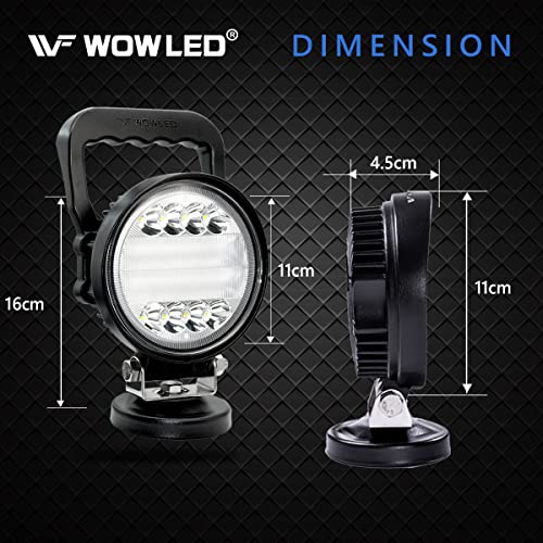 Wfpower Magnetic Led Light Bar12V, Portable Magnetic Base Round Led Light Pod 72W Combo Beam, Magnets Mount Led Work Light With Car Cigarette Plug & On/Off Switch For Car Suv Truck Rv Boat 4X4 Camping #TOP4