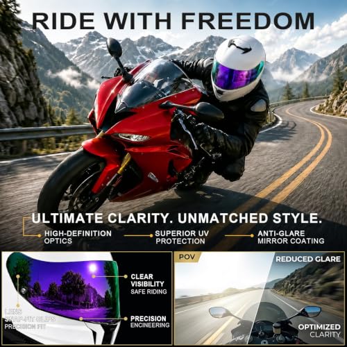 Image of PSLER Stream II Helmet Tinted Visor FF808 Face Shield Replacement for Stream II FF808