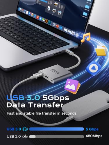 Plugable USB C to HDMI Adapter 4K@60Hz, 100W PD Charging,USBA 3.0 Data Port - image 5