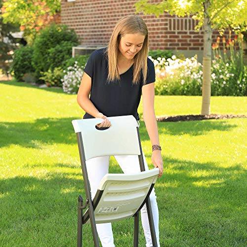 Lifetime Commercial Folding Chair, 20.1" D X 18.5" W X 33.2" H, Plastic, Almond #TOP5