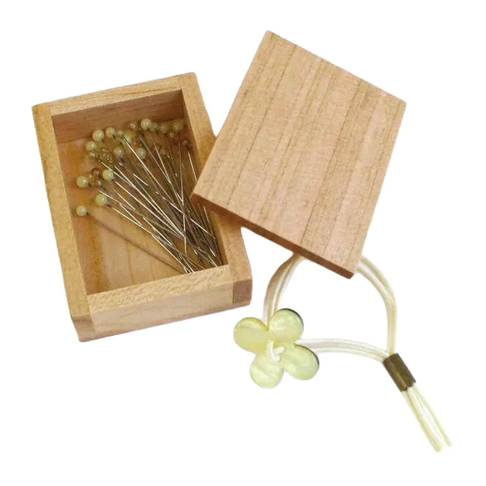 Cohana Alfileres con Cabeza de Vidrio, 30 pzas, 0,50 x 35 mm, Madera
