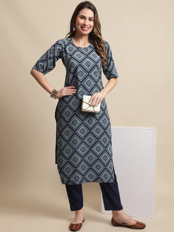 Pinkmint Crepe Kurta Set For Women Ll Printed Kurti & Pant Set Ll Combo Kurta Set Ll (Pack Of 2),Multicolor