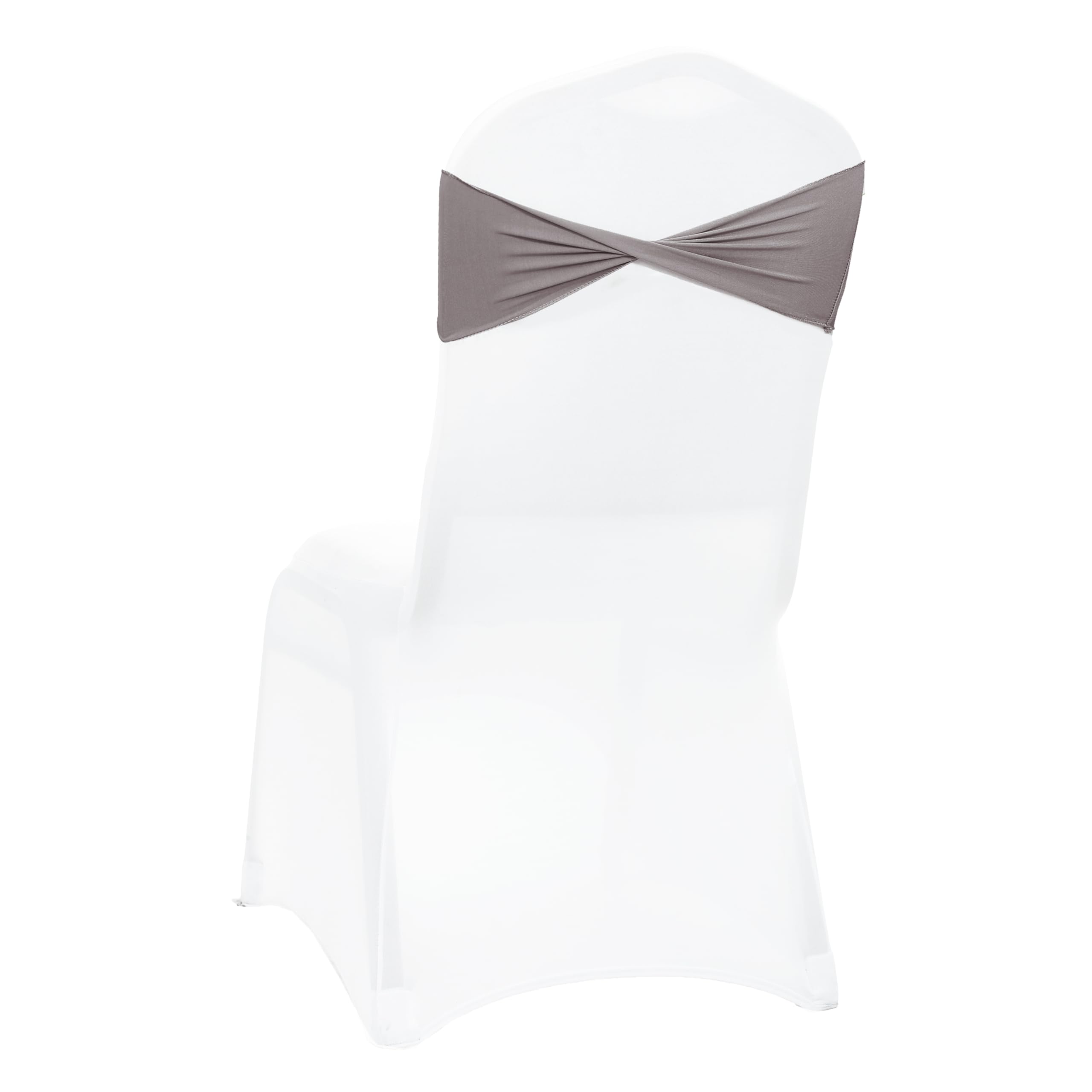 VDS Pack of 50 PCS | Silver Grey | Spandex Chair Sashes Bows Without Buckle | Stretch Elastic Banquet Universal Folding Chair Band Tie with for Wedding Party Conference Celebration Event Decoration — image 1