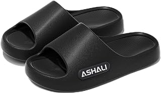 ASHALI Non-Slip Quick-Dry Shower Slides with Contoured Footbed, Ultra Lightweight Water-Resistant Pool Sandals for Men and Women, Indoor Outdoor Bathroom Beach House Slippers