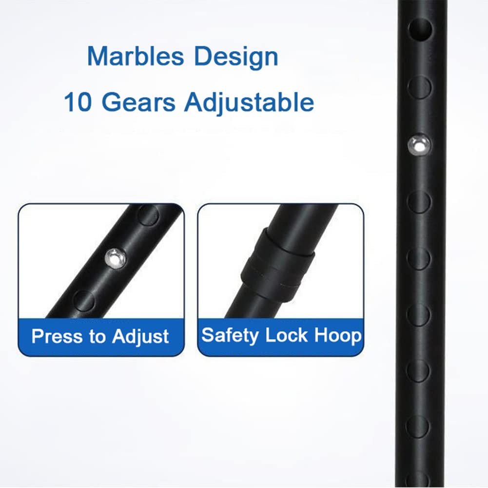 Muletas Plegables para Adultos, Muletas Ligeras de Aluminio para Antebrazo, Muletas de Brazo de Altura Ajustable para Estatura 140-190 cm, 1pair