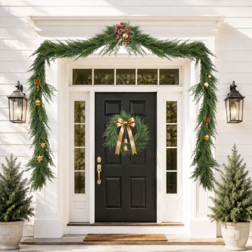 6FT Christmas Garland Soft Layered Greenery Real Touch Cedar Garland - image 6