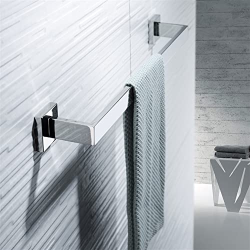 Porte-serviettes en acier inoxydable barre simple support mural poli - 5