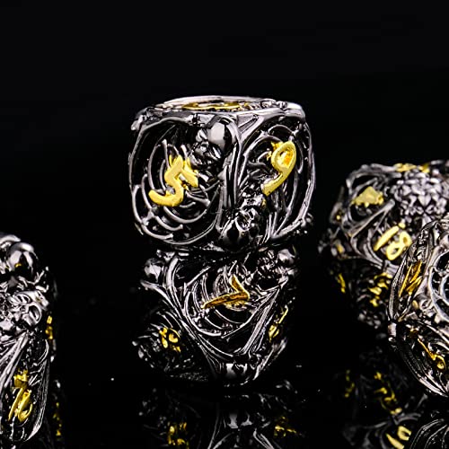 Cttasty-DND-Dice-Set-Hollow-Metal-Dice-Set-Handmade-7pcs-Polyhedral-Dice-Set-DND-RPG-MTG-Role-Playing-Game-Dice-Set-DD-Dice-with-Gift-Case-for-DND-Dungeons-and-Dragon-Darkness-Bone