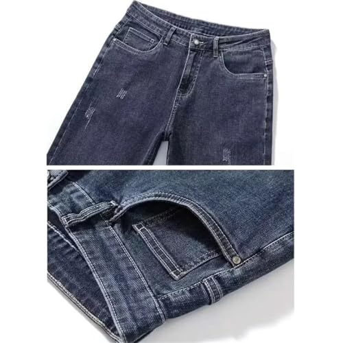 Men's Wear-Resistant Outside Trousers High Street Denim Pants Straight Leg Ankle-Length Jeans2