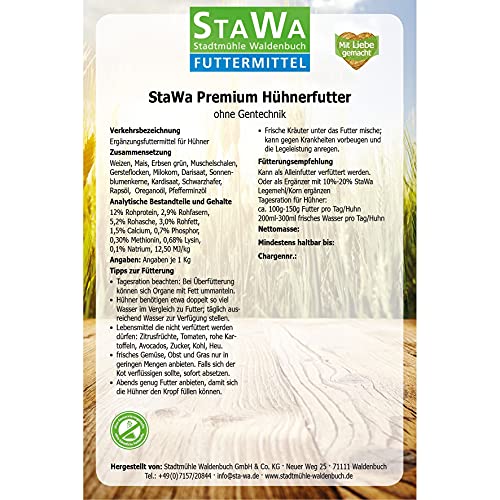 STAWA Premium Hühnerfutter, Geflügelkörnerfutter, ohne Gentechnik, mit Oregano und Pfefferminz-Öl, 25 kg – Bild 5