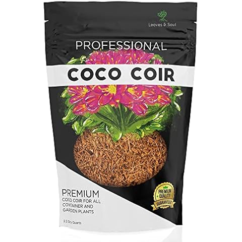 Professional Coco Coir | for Container and Garden Plants | Low Acidic Lightweight Soil Additive | Large 2.2 Quarts | Made in USA Cover