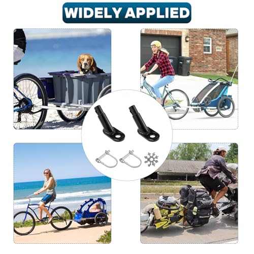 2 Stück Fahrradanhänger Kupplung mit Sicherungsstift Anhängerkupplung Fahrrad Anhänger Adapter Hundeanhänger Lastenanhänger Kinderanhänger Kupplung Universal für Kinderfahrrad Kinderwagen Hundewagen