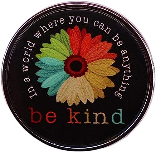 Be Kind Rainbow Enamel Pin - In A World Where You Can Be Anything Badge - LGBT Pride Brooch for Clothing and Bags