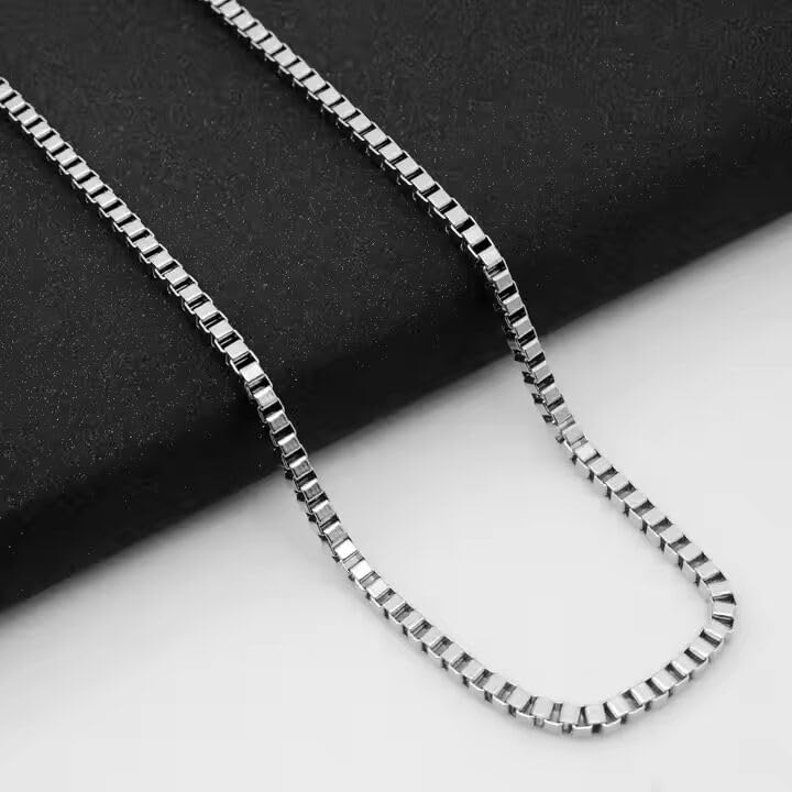 Image of THE MEN THING Chain for Men, Luxury Pure Titanium Steel Chain | Silver Stainless Steel Chain | Necklace Jewellery for Men & Boys