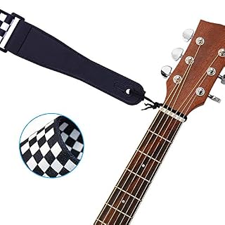 Jinlop Sangle de guitare en damier Noir/blanc pour guitare acoustique/électrique et basse 2 cm de large - Les Beatles, Paul McCartney, John Lennon, RIngo Starr, George Harrison Jinlop Sangle de guitare en damier Noir/blanc pour guitare acoustique/électrique et basse 2 cm de large – Image 7