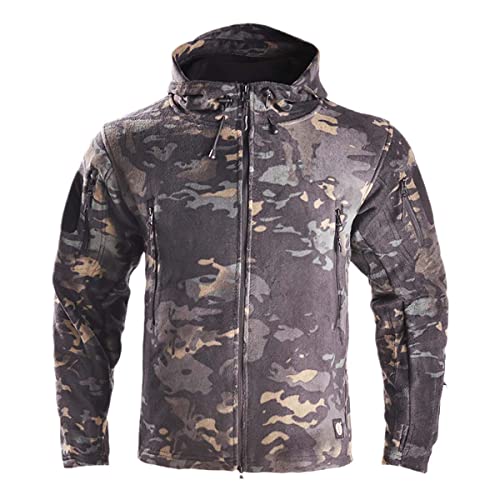 Veste militaire combat tactique en polaire pour randonnée XL noire