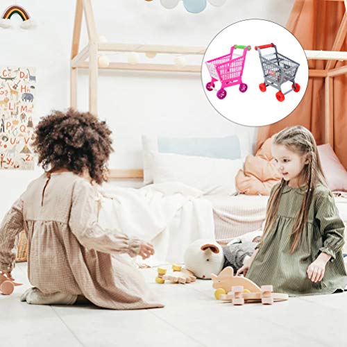NUOBESTY 2 Conjuntos de Mini Carrinho de Compras Dia de Compras Supermercado Carrinho de Supermercad