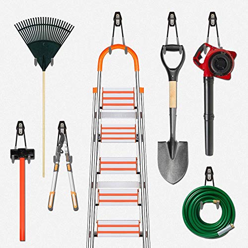 Garage Wall Hooks,Add Steel Reinforced Piece,Double Heavy Duty Storage Hangers for Organizing Ladder,Bike,Hoses,Garden Tool.(4 Set)