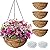 Karlliu 4 Pack 12 Inch Hanging Planters for Outdoor Plants Metal Watering Flower Baskets with Coco Liner for Hanging Pot Round Plant Holders Planter for Outside Garden Decoration