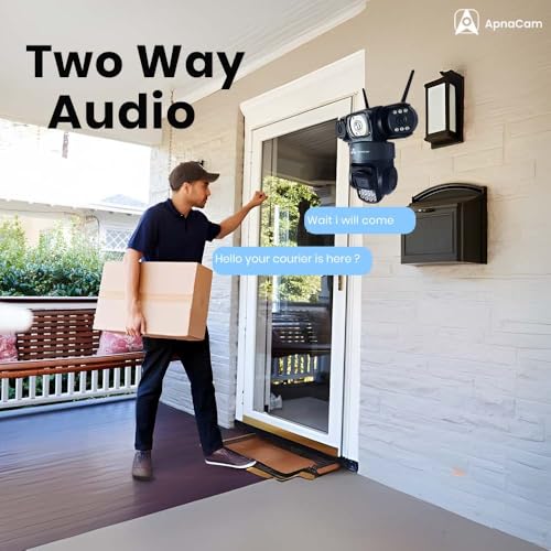 Image of ApnaCam 12+12+12MP 4G SIM PTZ Security Camera, Triple Lens 360 Outdoor CCTV, AI Motion Detection, Full Color Night Vision, Two-Way Audio, Waterproof IP66, SD and Cloud Storage, Works Without WiFi
