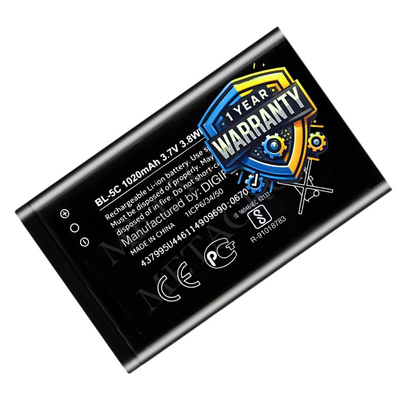 Image of Original BL-5C Battery Compatible with Nokia E50 Battery - (1020mAh) - 1 Year Warranty BC45