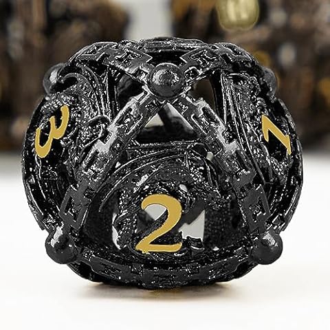 JOYLORD Metal DND Dice Set, D&D Dice Set with Egg Container -Polyhedral Dice Set with Hollow Dragon Design 7 Pie Dungeons and Dragons Dice, Role Playing Dice for RPG Gaming & Dungeons and Dragons Gift Cover