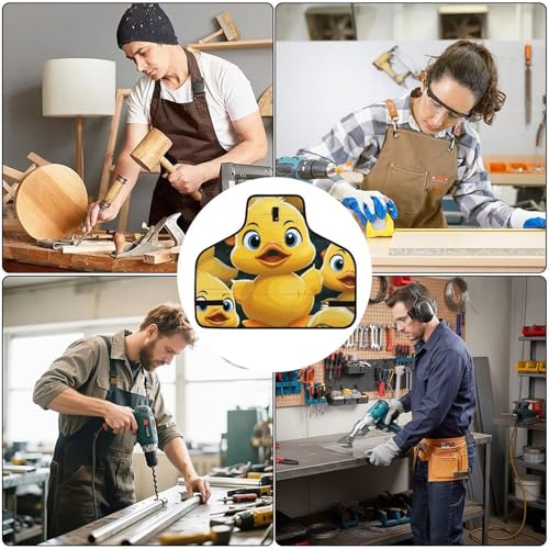 Delantal de trabajo con diseño de pato, ajustable y con bolsillos miniatura 6