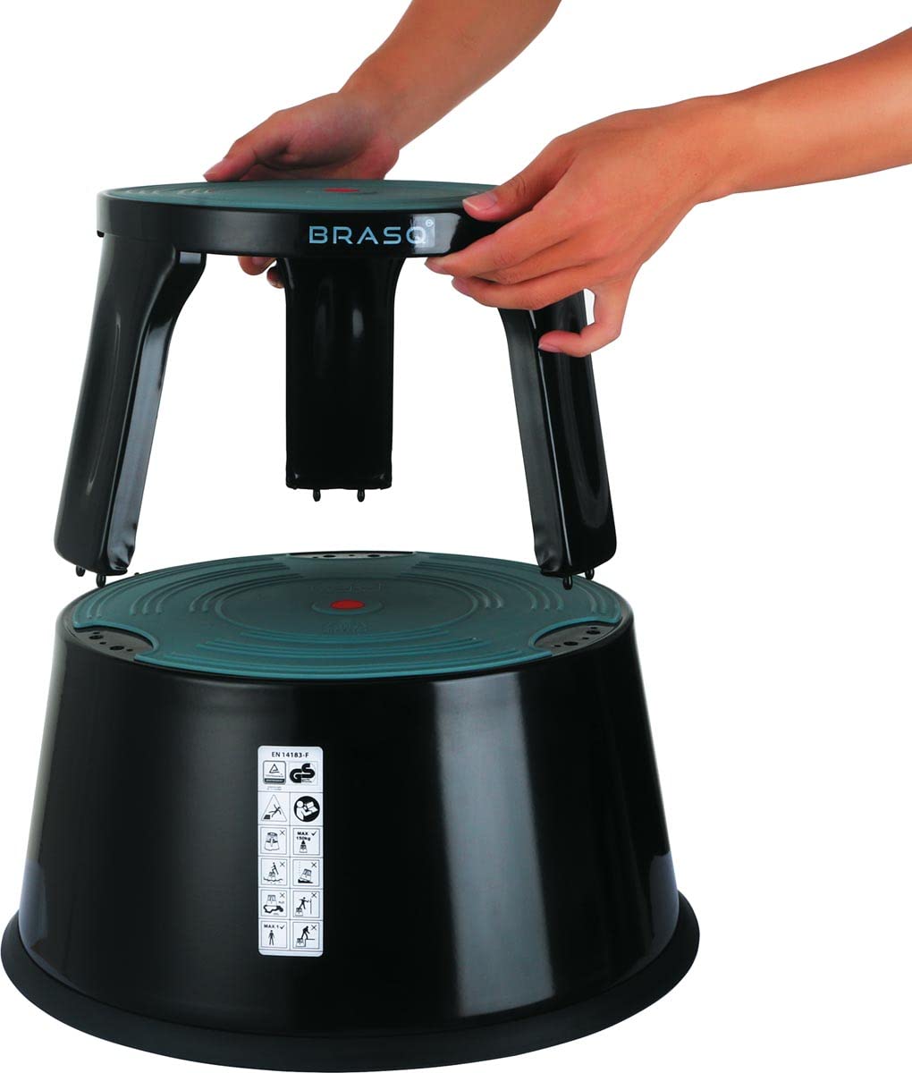 Produktbild von Office Marshal Tritthocker Elefantenfuß, 4 Farben, Sitzhocker, Rollhocker, Mit 150 Kg Belastbar, Schemel