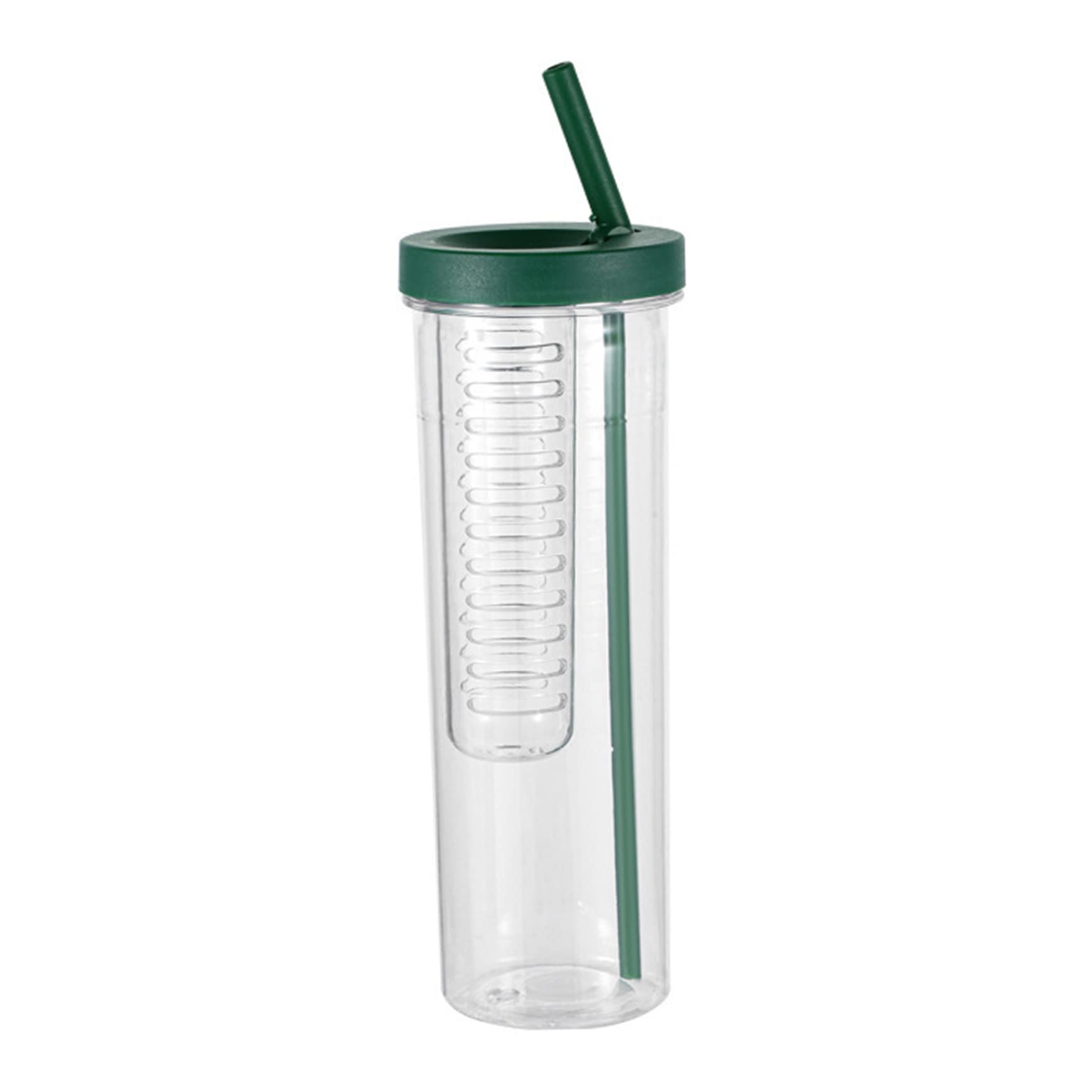 Bonalake Water Bottle With Fruit Infuser Leak-Proof Infuser Water Bottle Clear 800ML Drinking Cup With Straw for Fruit Iced Coffee Bubble Tea Clear Bottles Drinking Cup With Straw