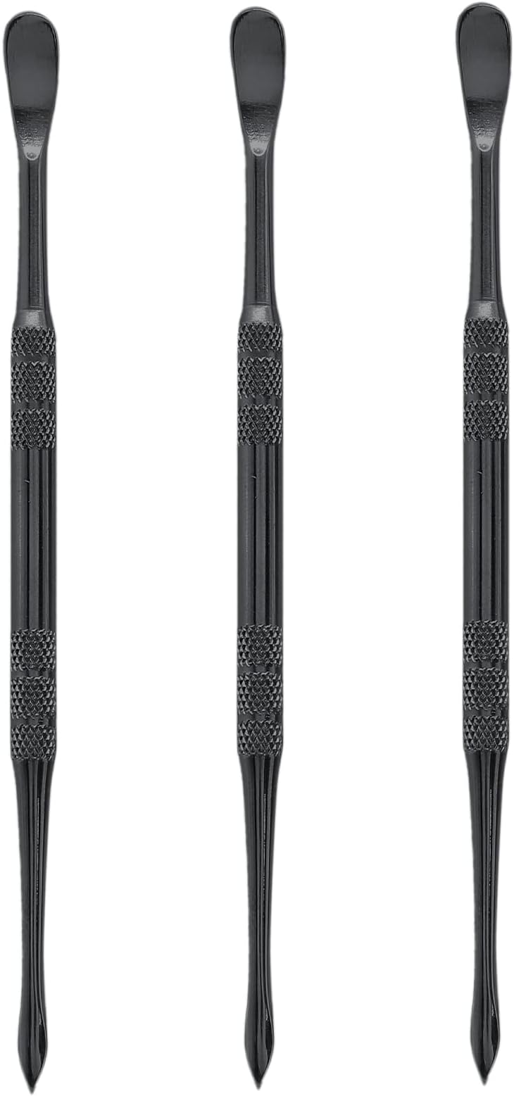 3PCS Wax Carving Tools, Stainless Steel Wax Tool Carving Tool Kit, Double-Headed Sculpting Tool Spoon, Black