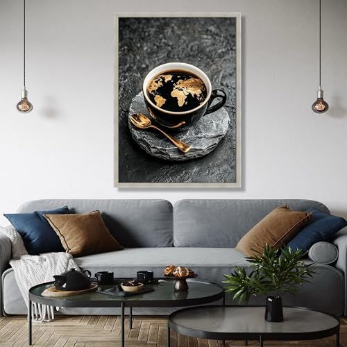 Tableau sur le thème du voyage et café chic pour salon