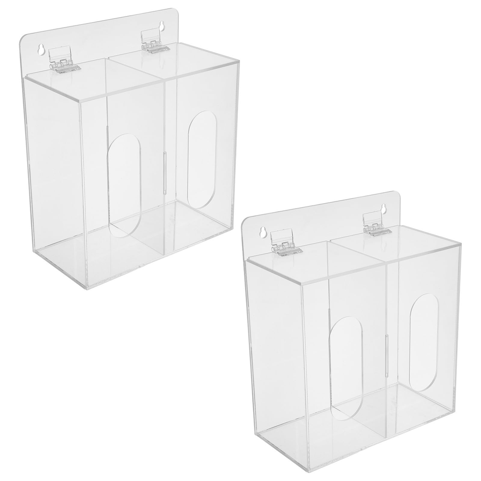 DOITOOL 2 Stück Wandmontierte Aufbewahrungsbox ohne Bohren, Zwei Fächer,