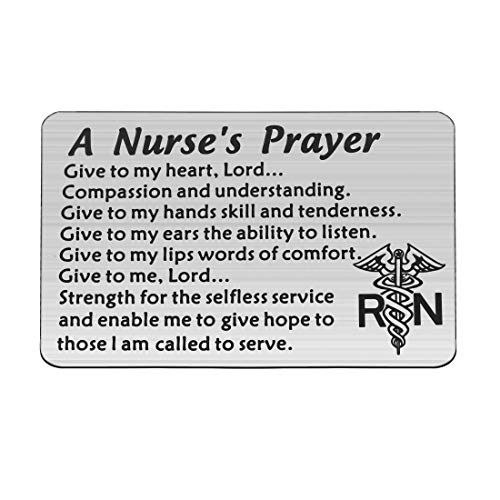 CENWA Nurse Prayer Wallet Card Give To My Heart Lord Compassion and Understanding Gift for Nurse Graduation Gift RN Jewelry